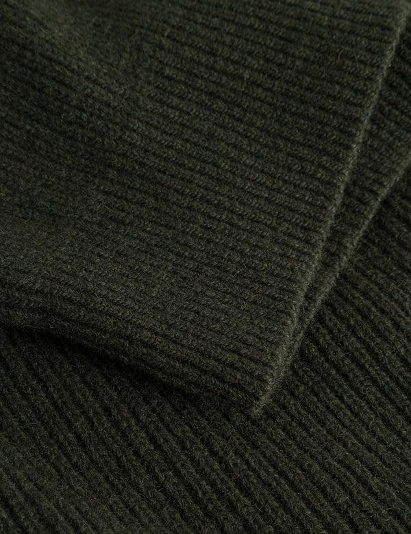 Forét MARSH RIB ZIP HIGH NECK - DARK MOSS