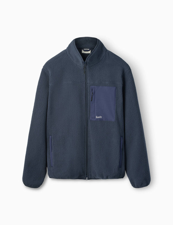 forét MOUNTAIN FLEECE JACKET - NAVY