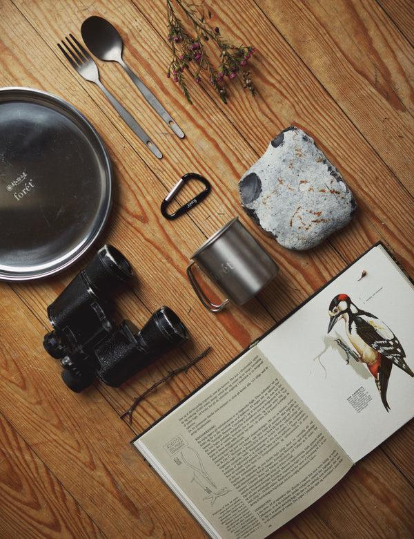 Forét MURANOKAJIYA X FORÉT - FORK & SPOON SET - TITANIUM