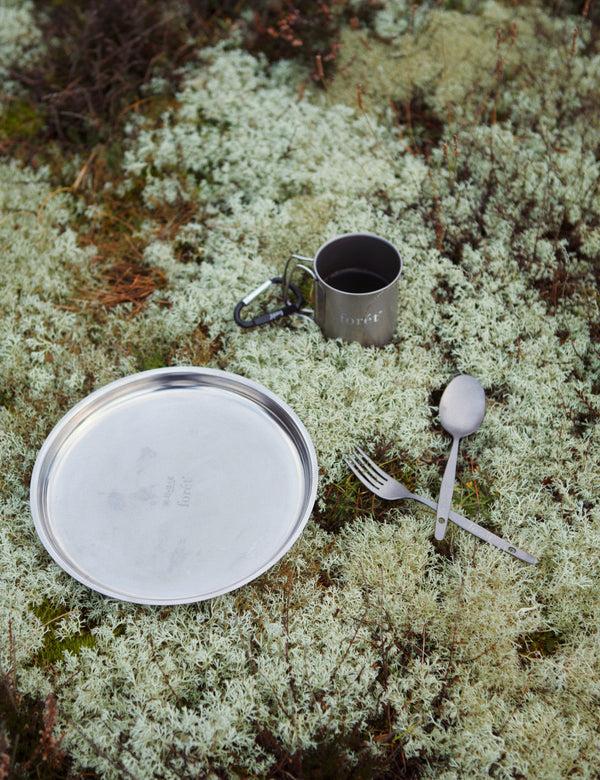 Forét MURANOKAJIYA X FORÉT - FORK & SPOON SET - TITANIUM