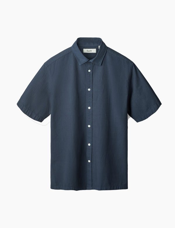 forét NEPTUNE JUMBO RIPSTOP SHIRT - NAVY