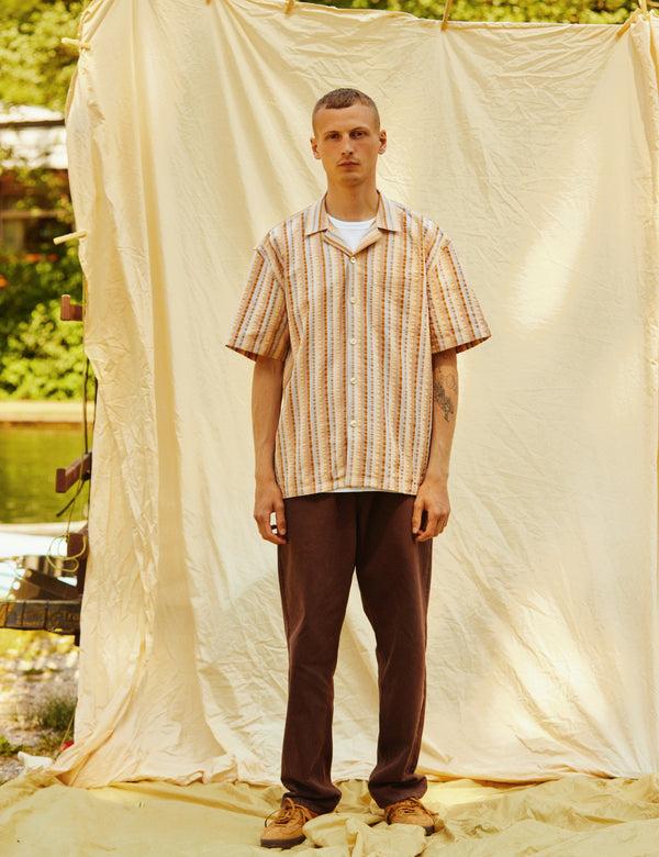 Forét OTTER SEERSSUCKER SS SHIRT - RUBBER STRIPE