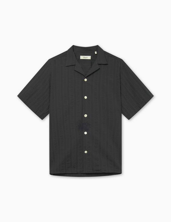 forét PEER SS SHIRT - BLACK