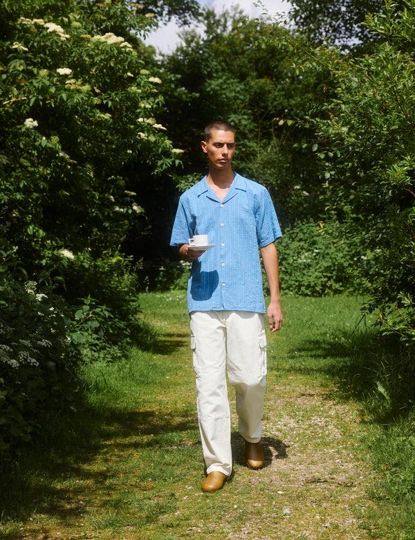 Forét PEER SS SHIRT - BLUE