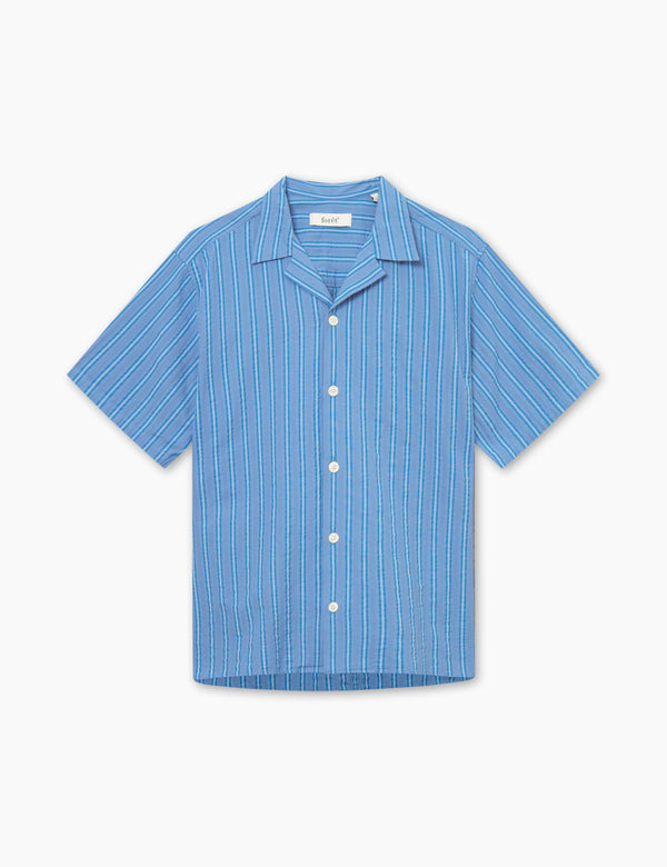 forét PEER SS SHIRT - BLUE