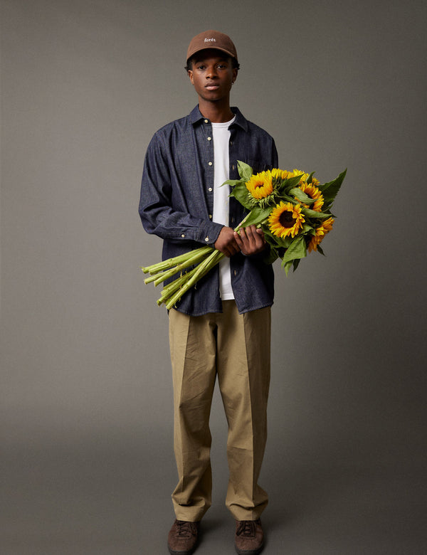 Forét PLUTO CHAMBRAY SHIRT - DARK CHAMBRAY