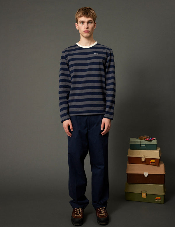 Forét RAY LONGSLEEVE - NAVY/DARK GREY