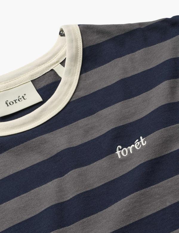 Forét RAY T-SHIRT - NAVY/DARK GREY