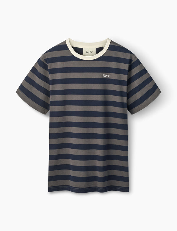 forét RAY T-SHIRT - NAVY/DARK GREY