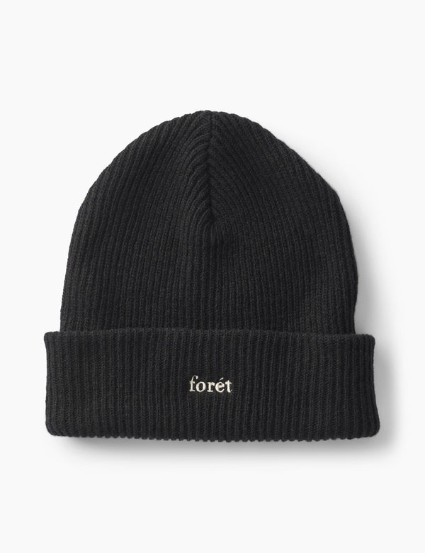 forét RELAX RIB BEANIE - BLACK