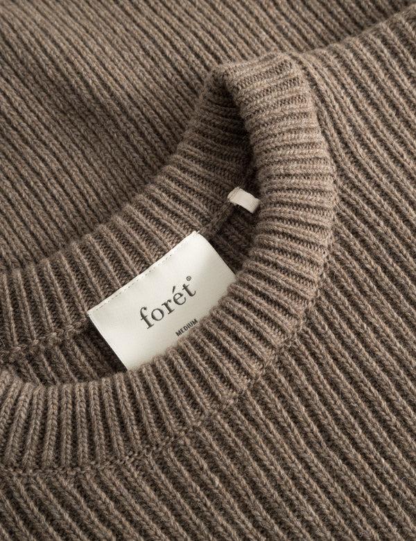 Forét RELAX RIB KNIT - STONE/COLD BROWN