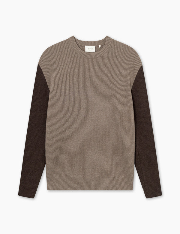 forét RELAX RIB KNIT - STONE/COLD BROWN
