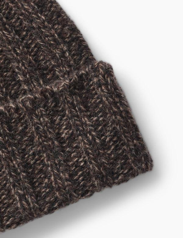 Forét RELAX RIB PUZZLE BEANIE - BROWN