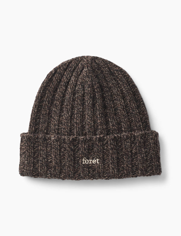 forét RELAX RIB PUZZLE BEANIE - BROWN