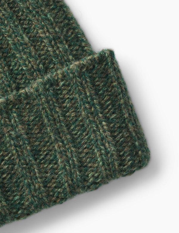 Forét RELAX RIB PUZZLE BEANIE - GREEN