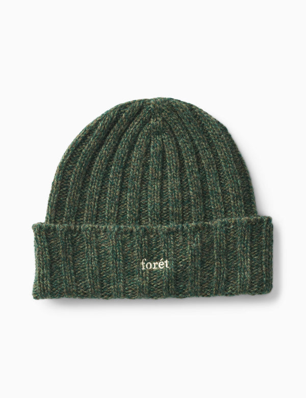 forét RELAX RIB PUZZLE BEANIE - GREEN