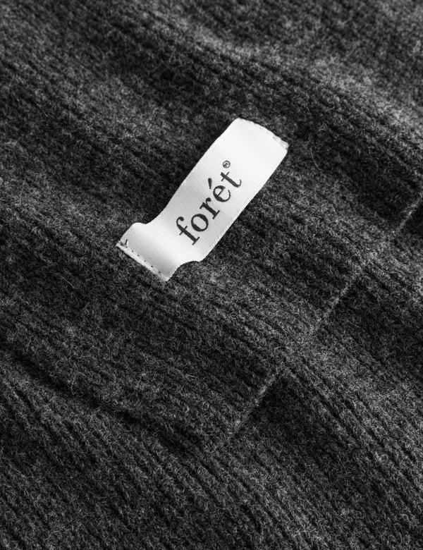 Forét RELAX RIB SCARF - DARK GREY MELANGÉ
