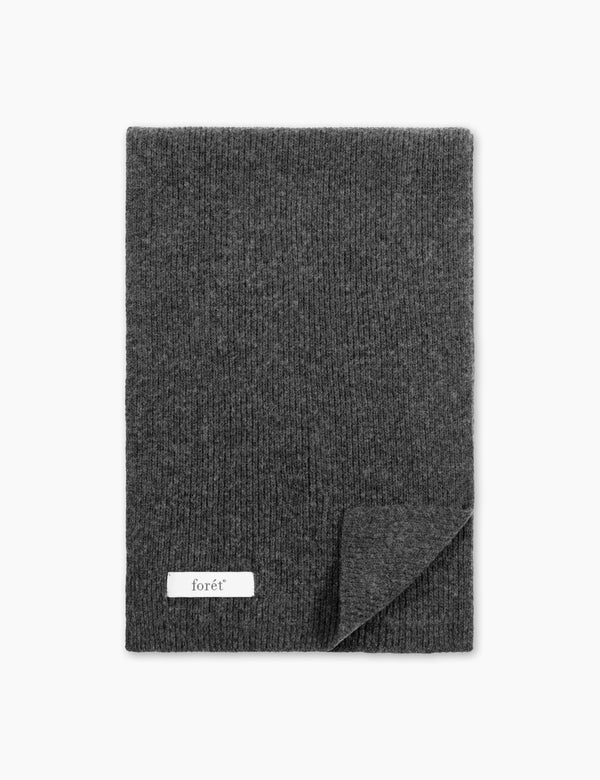 forét RELAX RIB SCARF - DARK GREY MELANGÉ