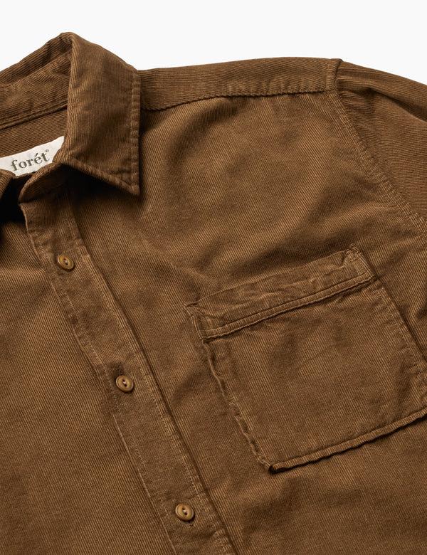 Forét RIVER CORDUROY SHIRT - BURNT KHAKI