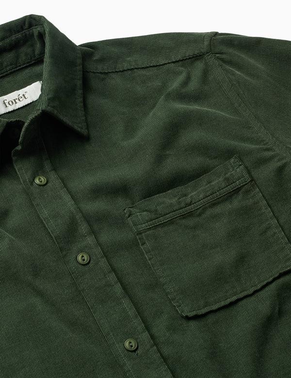 Forét RIVER CORDUROY SHIRT - DARK GREEN