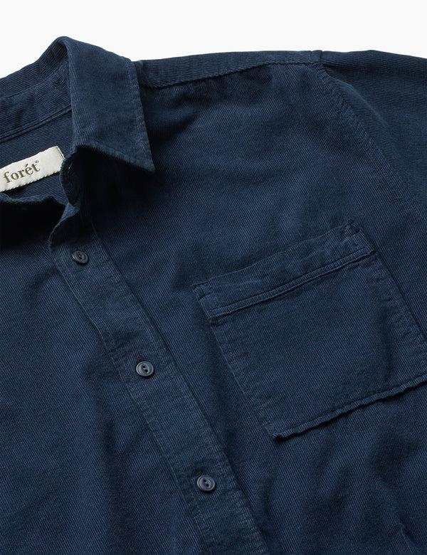 Forét RIVER CORDUROY SHIRT - NAVY