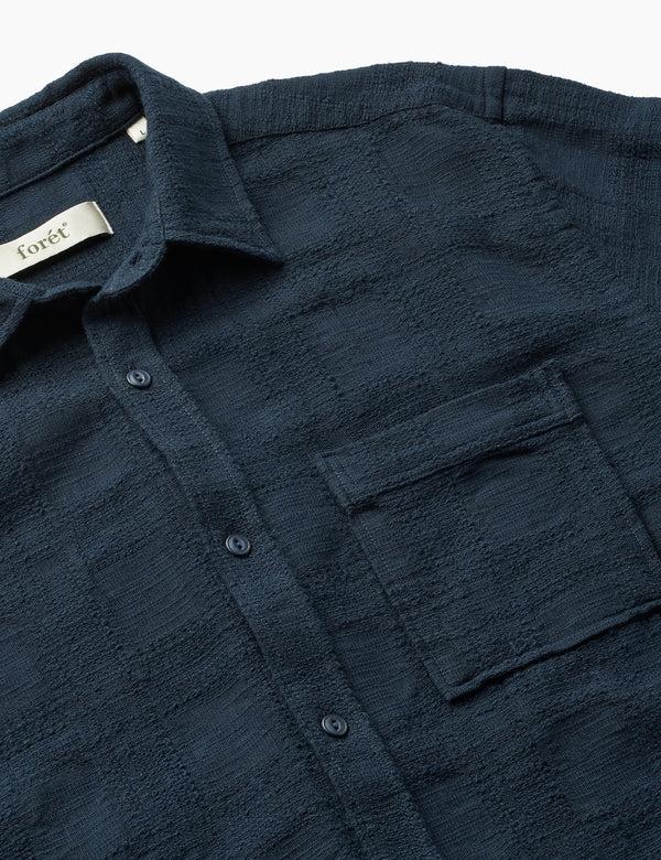 Forét RIVER JACQUARD SHIRT - NAVY