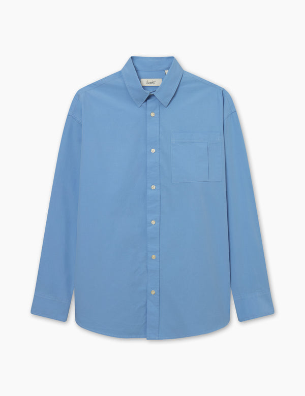 forét ROSE POPLIN SHIRT - LIGHT BLUE