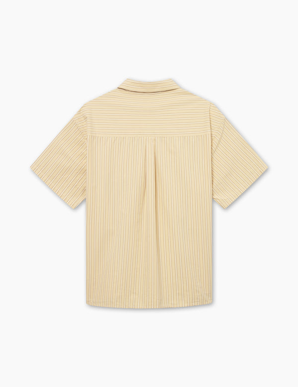 Forét ROSE SS POPLIN SHIRT - DUSTY YELLOW STRIPE