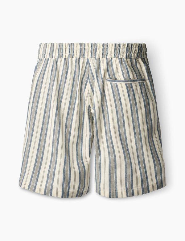 Forét SERENE LINEN SHORTS - BLUE STRIPE