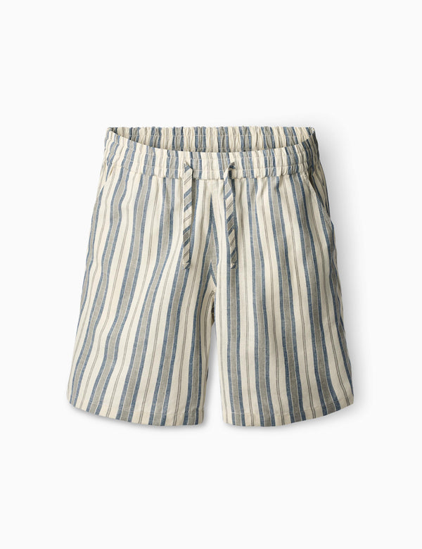 forét SERENE LINEN SHORTS - BLUE STRIPE