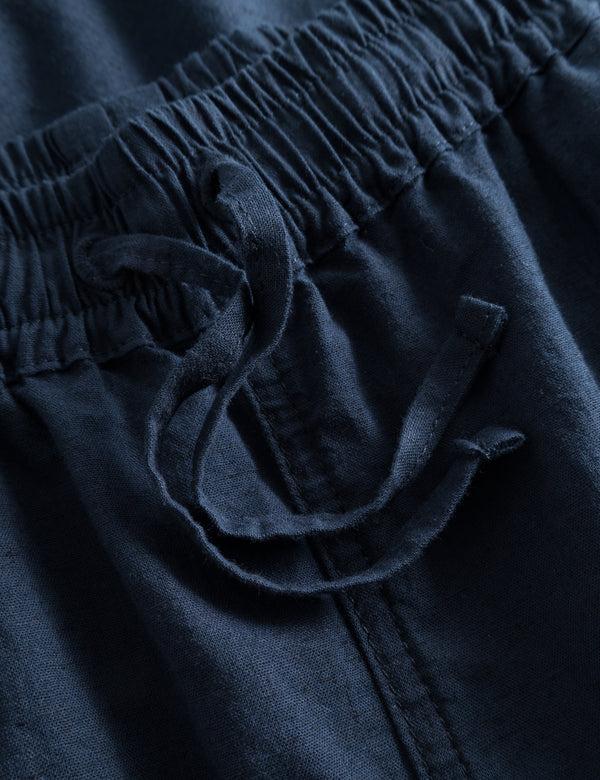 Forét SERENE LINEN SHORTS - NAVY