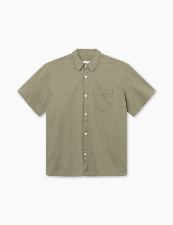 forét SERENE LINEN SS SHIRT - DUSTY OLIVE
