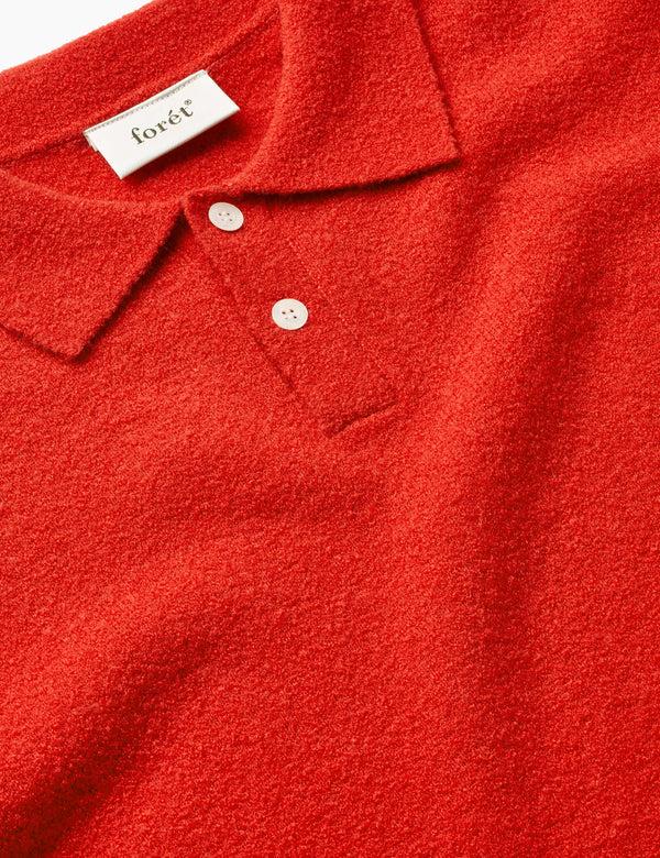 Forét TIMBER BRUSHED POLO KNIT - RED