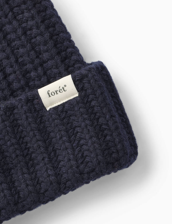 Forét TRIP CHUNKY RIB BEANIE - NAVY