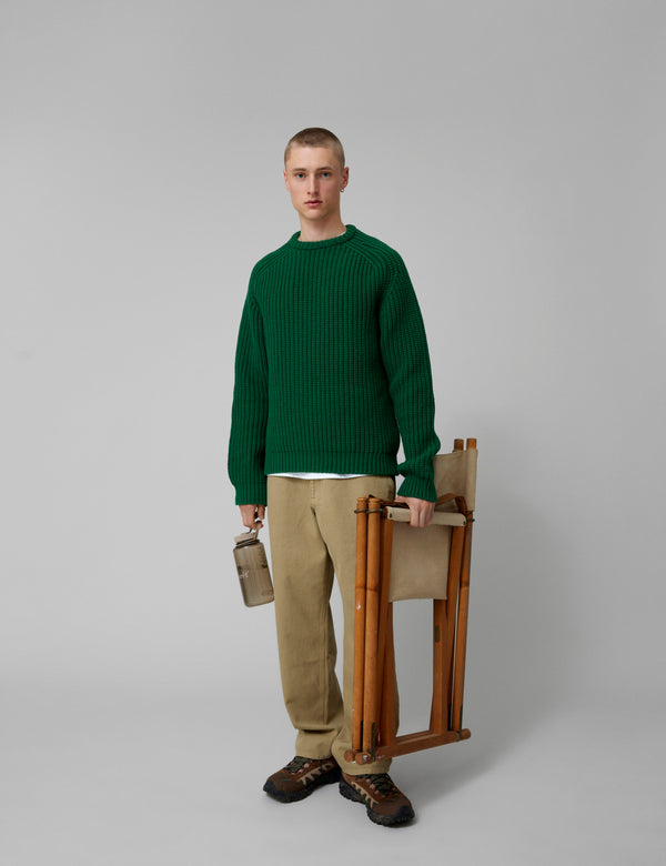 Forét TRIP CHUNKY RIB KNIT - GREEN