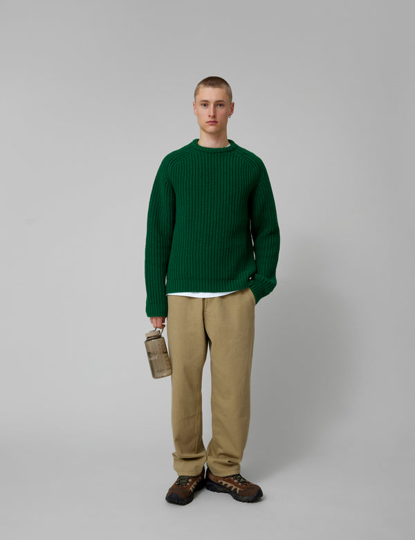 Forét TRIP CHUNKY RIB KNIT - GREEN