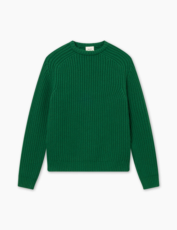 forét TRIP CHUNKY RIB KNIT - GREEN