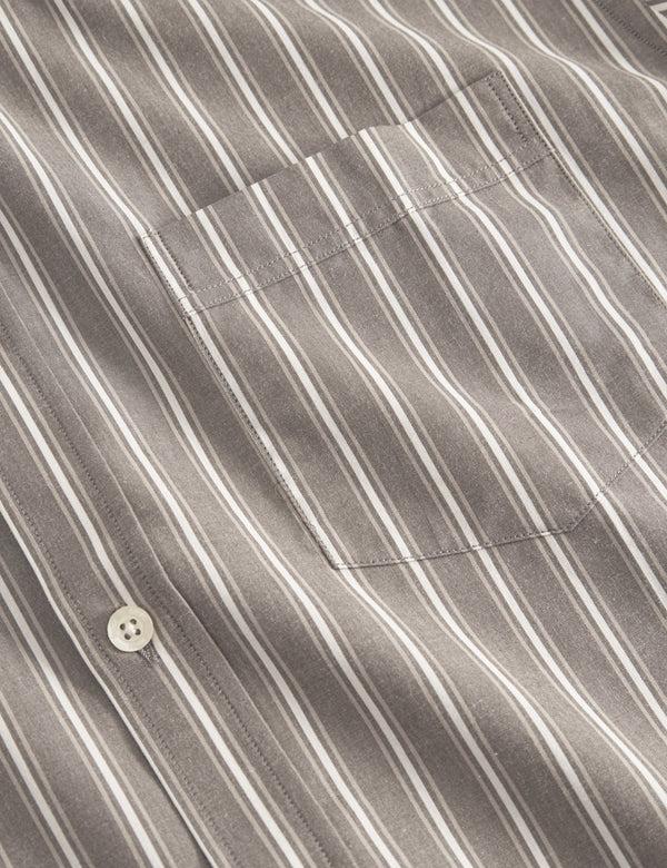 Forét VISION SHIRT - COLD BROWN/KHAKI STRIPE