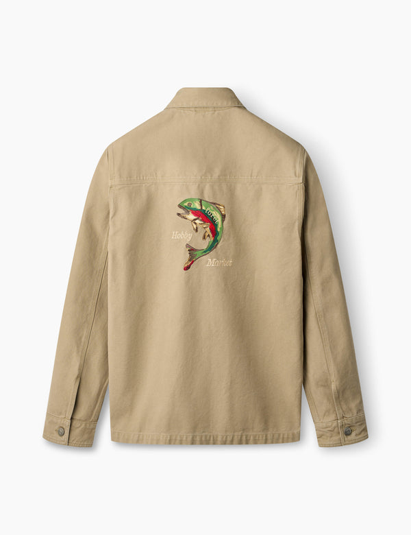Forét WOOD EMBROIDERY OVERSHIRT - KHAKI