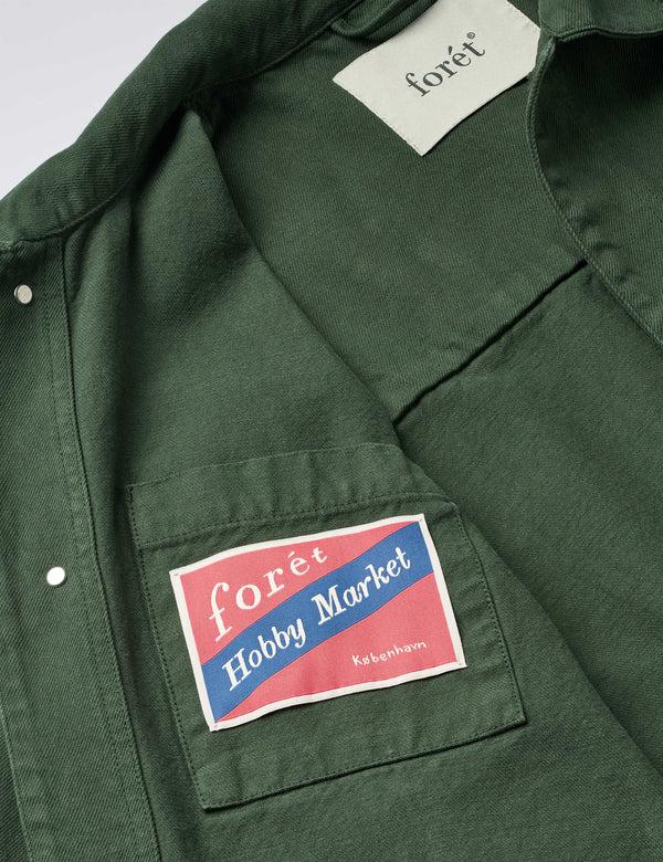 Forét WOOD TWILL OVERSHIRT - DARK GREEN