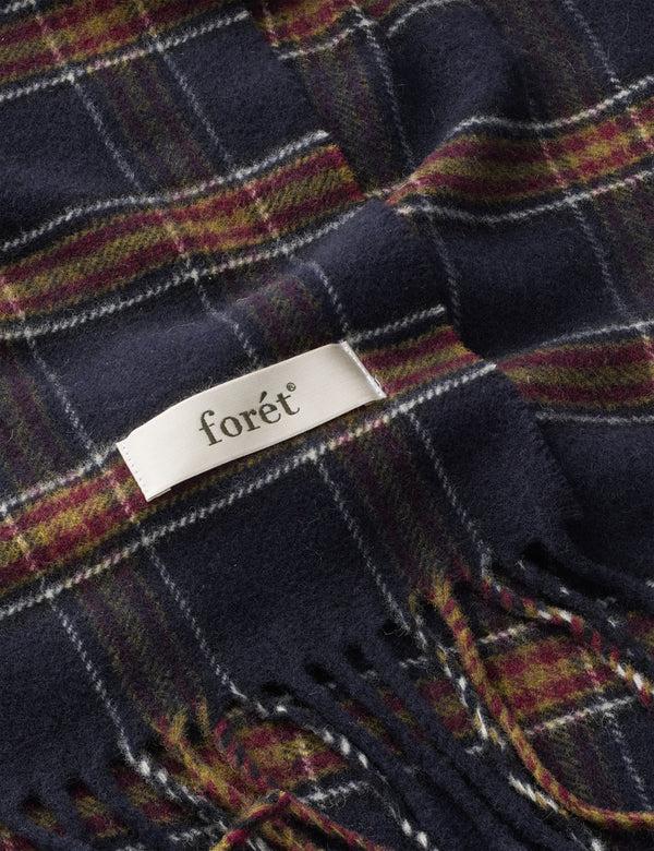 Forét WOOL SCARF - NAVY CHECK