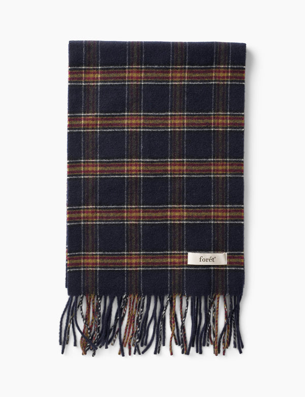forét WOOL SCARF - NAVY CHECK