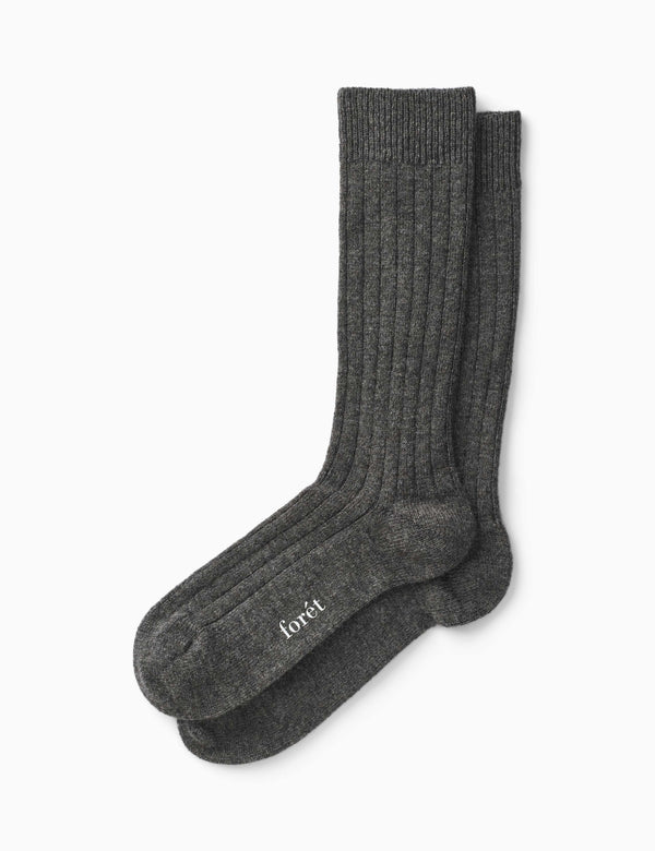 forét WOOL SOCKS - DARK GREY MELANGE