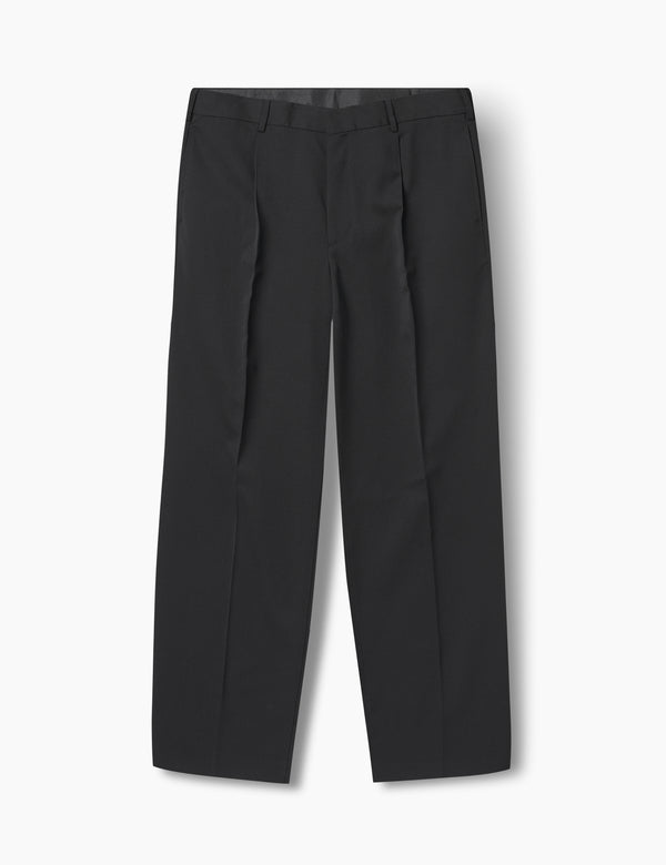 forét WRITER WOOL PANTS - BLACK