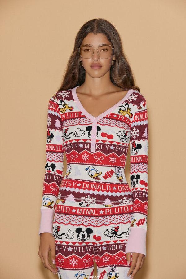 Forever 21 Disney Mickey & Friends Pajama Top & Pants Set