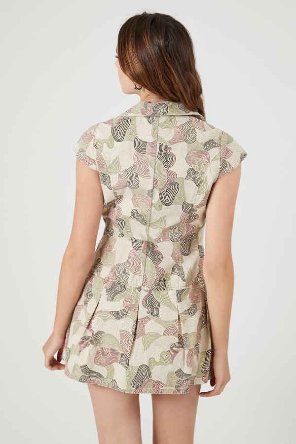 Forever 21 Abstract Spiral Print Mini Dress