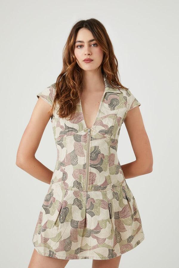 forever 21 Abstract Spiral Print Mini Dress