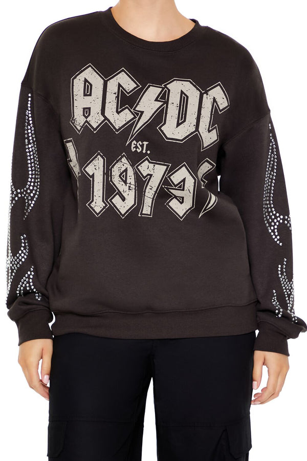 Forever 21 ACDC Rhinestone Pullover