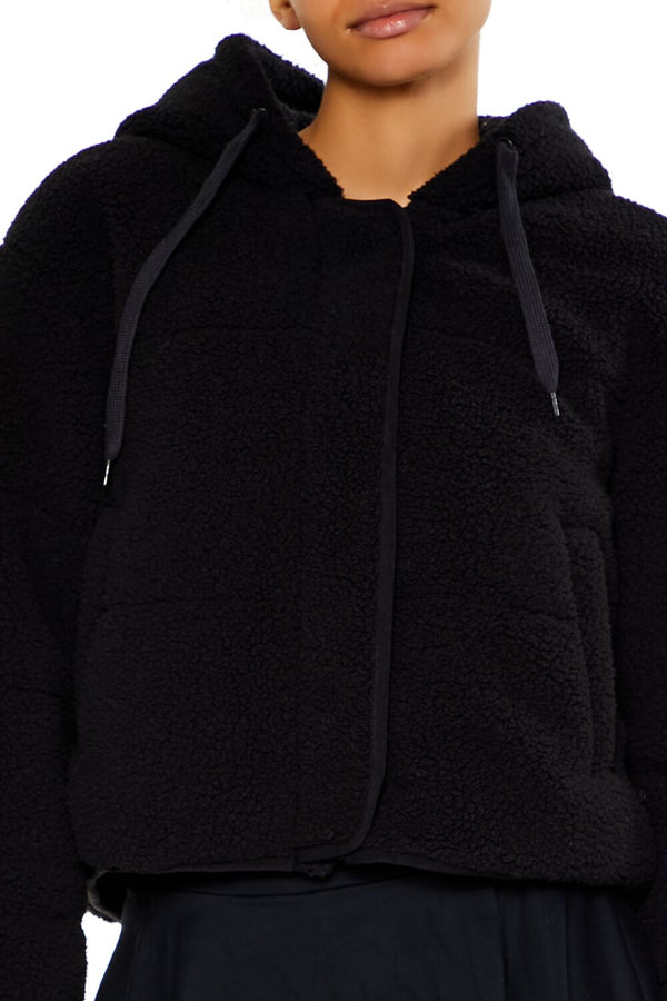 Forever 21 Active Hooded Faux Shearling Jacket