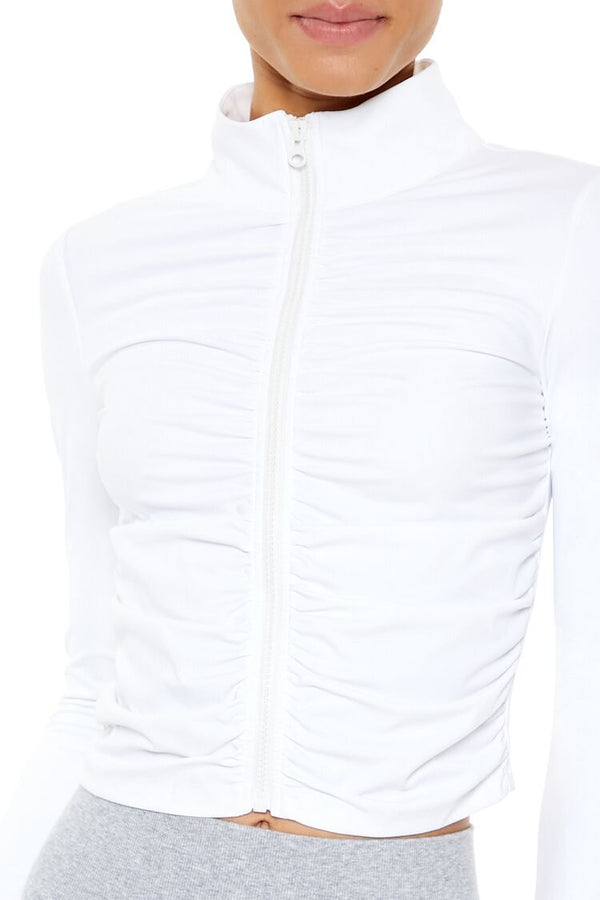 Forever 21 Active Ruched Zip-Up Jacket